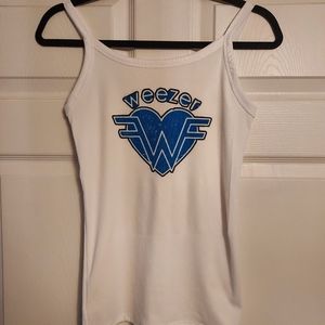 Weezer tank top ribbed w f heart design Weezer crop top weezer shirt